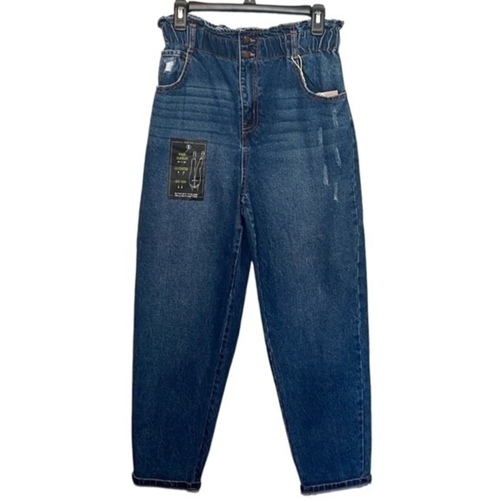 Elite Jeans High Rise Relaxed Fit Straight Women’s size large Dark Blue